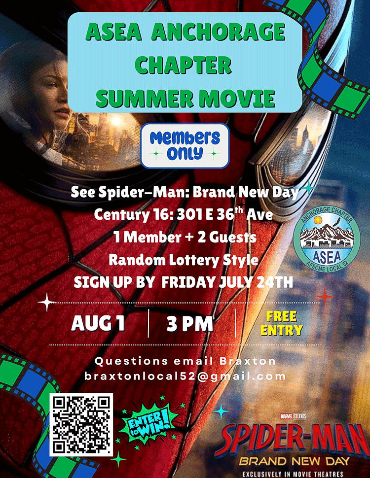Anchorage Chapter Movie Lottery -- Spider-Man: Brand New Day (Aug. 1, 2026)