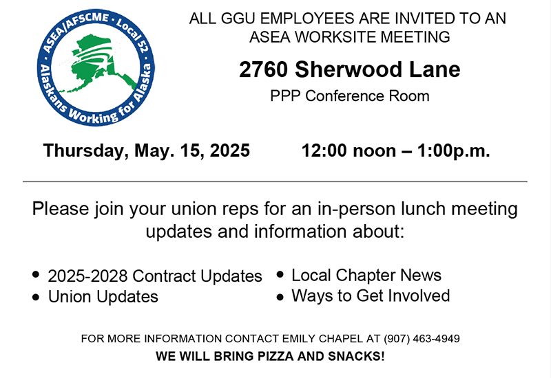 ASEA Worksite Meeting Juneau Pretrial, 2760 Sherwood Lane, May 15, 2025