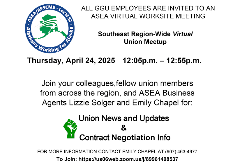 ASEA SE Region Virtual Union Meetup at noon Apr. 24, 2025